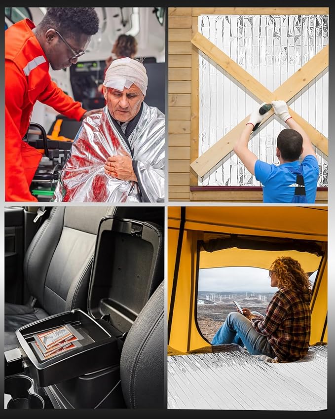 Emergency Thermal Blanket 20-Pack – Reusable Mylar Space Blanket for Camping, Car Survival Kit, Waterproof Outdoor Gear, Heavy-Duty Emergency Heat Retention