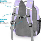 STEAMEDBUN Corduroy Toddler Backpack for Girls 2-4, Kids Preschool Backpack for Kindergarten - Purple Bow