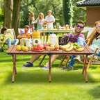 BOOSDEN Portable Folding Camping Table, Outdoor Low Picnic Table, Aluminum Roll-up Camping Table with Carry Bag, Lightweight Foldable Camp Table for Beach,Party, Patio, BBQ, Travel, Backyard