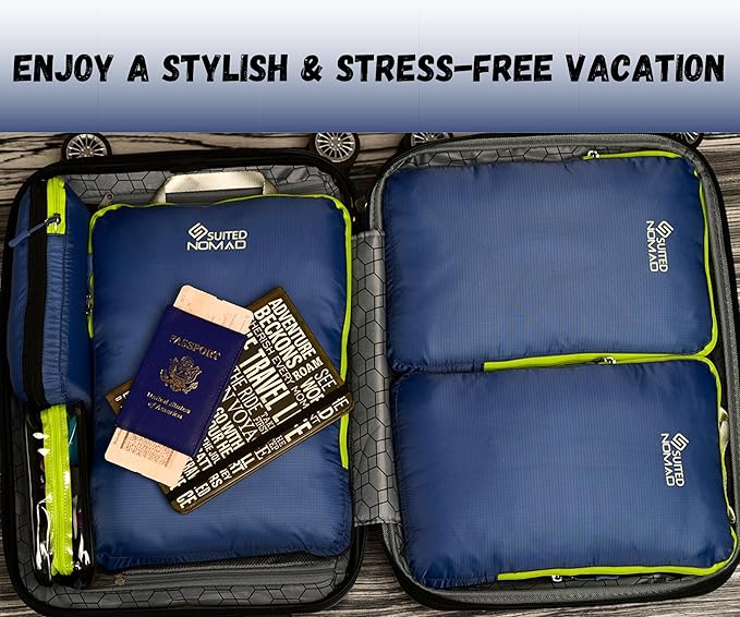 6 Set/3 Set Ultralight Compression Packing Cubes, Suitcase and Backpack Travel Organizer Bags