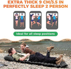 KingCamp Sleeping Pad for Camping, Ultralight Connectable Inflatable Sleeping Pad Camping Mattress with 6.3" Built-in Pillow & Foot Pump for Backpacking Hiking Tent Cot