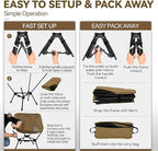 MARCHWAY Lightweight Folding Camping Chair with Spring Lock, Stable Compact Portable for Outdoor Camp, Travel, Beach, Picnic, Festival, Hiking, Backpacking (Lowback Khaki)