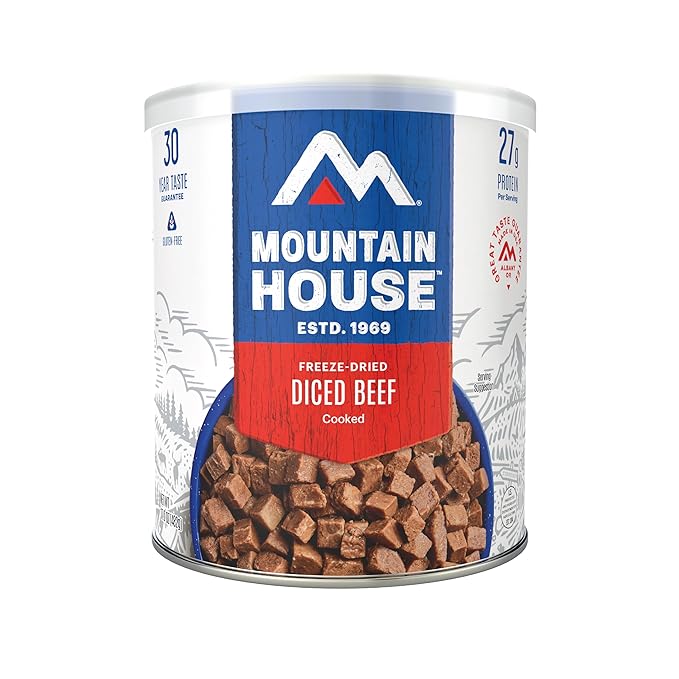 Mountain House Diced Beef | Freeze Dried Survival & Emergency Food | #10 Can | Gluten-Free, 30122