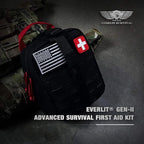 Everlit Survival Upgraded Survival First Aid Kit Emergency Gear Trauma Kit with 1000D Nylon Laser Cut Tactical EMT Pouch for Outdoor, Camping, Hunting, Hiking, Earthquake, Home, Office