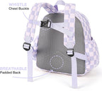 STEAMEDBUN Corduroy Kids Backpack for Girls and Boys 5-8: Girls Backpack for Elementary Kindergarten - 15 inch Cute Backpacks for Kids - Checkerboard