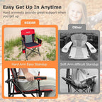 Camping Chair for Adults 350 LBS Support Camp Chair 2PCS with Breathable Mesh Back Fabric with Arm Rest Cup Holder and Portable Carrying Bag