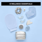 Pinch Provisions Winter Wellness Kit, 8 Skin Care Accessories & Essentials, Self-Care & Spa Gift with Reusable Eye Gels, Silicone Lip Scrubber, Metal Gua Sha, Moisturizing Socks & More