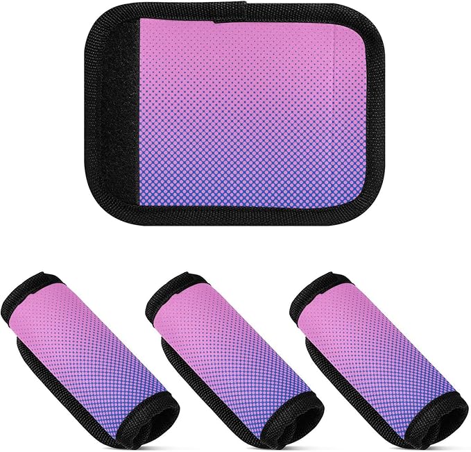 4Pcs Luggage Handle Wrap Suitcase Identifier Handle Covers Tags Soft Travel Bags Luggage Handle Gripper Accessories for Airplane Flying Dot Brightly Colored