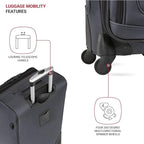 SwissGear Sion Softside Expandable Luggage with Spinner Wheels, Dark Grey, 2-Piece Set (21/25)