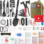 Survival Kit 256 in 1, First Aid Kit Survival Gear Tools Trauma Kit with Molle Pouch for Outdoor, Camping, Hunting, Hiking, Earthquake, Home, Office, Gifts for Men Dad Husband Women