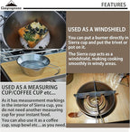 CAMPINGMOON 1pc Stainless Steel Camping Sierra Cup 310ml with 1pc Colander S-220/S-213