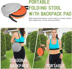 Deer's Life Portable Collapsible Stool with Cushion Pad, Retractable Folding Telescopic Camping Seat for Adults, Small Lightweight Sturdy Adjustable Stools for Travel,Kitchen,Garden,Fishing