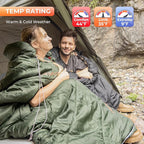 KingCamp Sleeping Bag for Adults, Cold Weather & Warm Extra Wide Big & Tall XL Portable Waterproof Flannel Sleeping Bags, Essentials Gear Accessories for Camping Backpacking Hiking Indoor & Outdoor