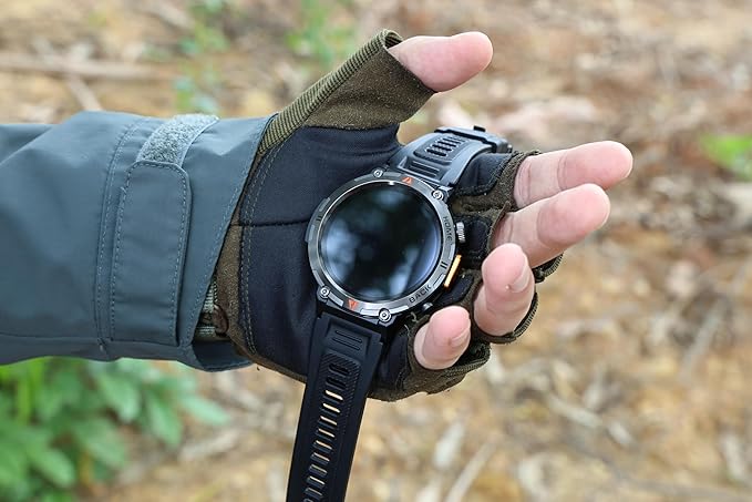 Military Smart Watches for Men Built-in GPS 3ATM Waterproof with Call/LED Flashlight, 1.45" Rugged Tactical Smartwatch with Compass, Fitness Tracker with HR/SPO2/Sleep Monitor for iPhone Android