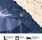 Outdoor Camping Blanket with Sherpa Lining, Extra Warm Thick Camp Blankets and Puffy Ultralight Soft Poncho DWR Camping Quilt for Cold Weather, Adventure, Sleeping, Backpacking 56"x 40"