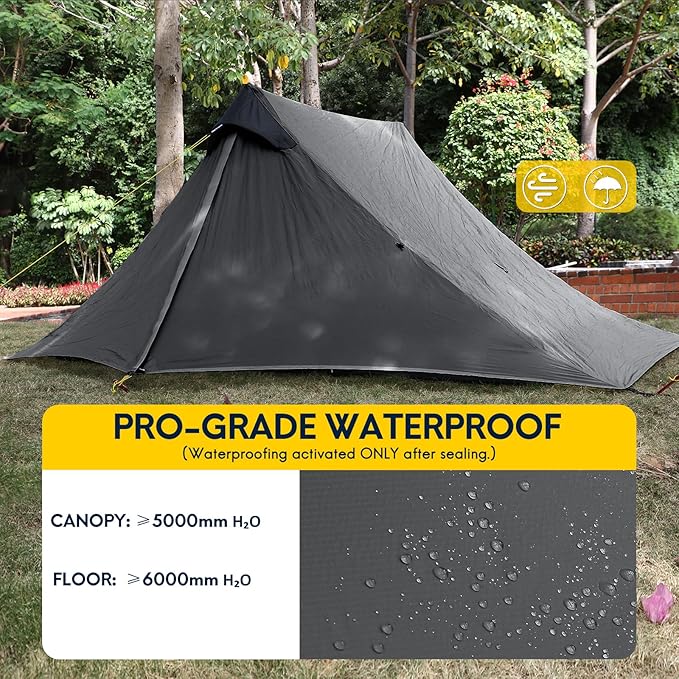 LANSHAN Ultralight Tent 3-Season Backpacking Tent for 1-Person or 2-Person Camping, Trekking, Kayaking, Climbing, Hiking