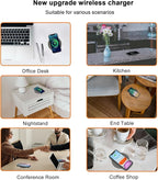 1.57"(40mm) NiiTTER Invisible Wireless Charger, Under Desk Wireless Charger, Under Counter Charging for iPhone 17/16/15/14/13/12/ Samsung Galaxy S25/S24/S23/S22/S21(Adapter Included)
