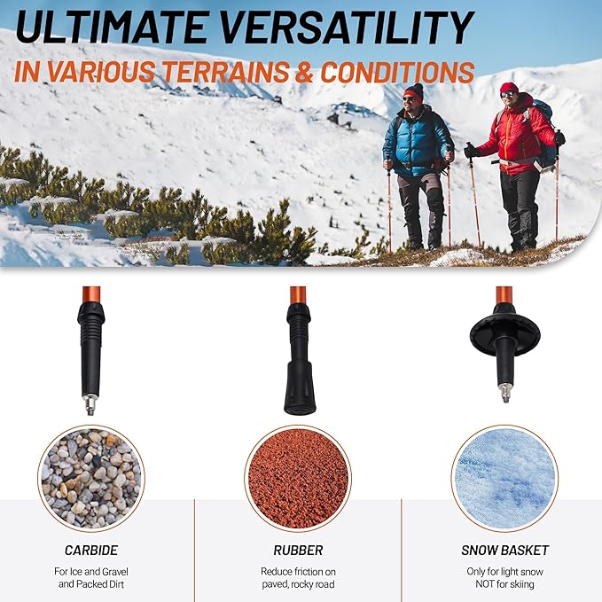 Trekking Poles Collapsible Hiking Poles - Trekking Sticks with Quick Lock System Lightweight for Hiking, Camping