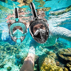 Full Face Snorkel Mask for Adults Teen, Snorkeling Gear with Detachable Camera Mount,Panoramic 180° View, Anti-Fog Anti-Leak Snorkling Set for Man and Women