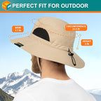 SUN CUBE Wide Brim Sun Hat Men Women, Fishing Hats Sun UV Protection, Mens Hiking Bucket Hat Safari Beach Boonie, UPF 50+