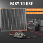 SUNAPEX 50W Flexible Solar Panel with MPPT Charge Controller, Solar Battery Charger Maintainer, 12V Waterproof Solar Trickle Charger for Car, Motorcycle, Boat, Marine, RV, Trailer, Tractor,Truck, etc