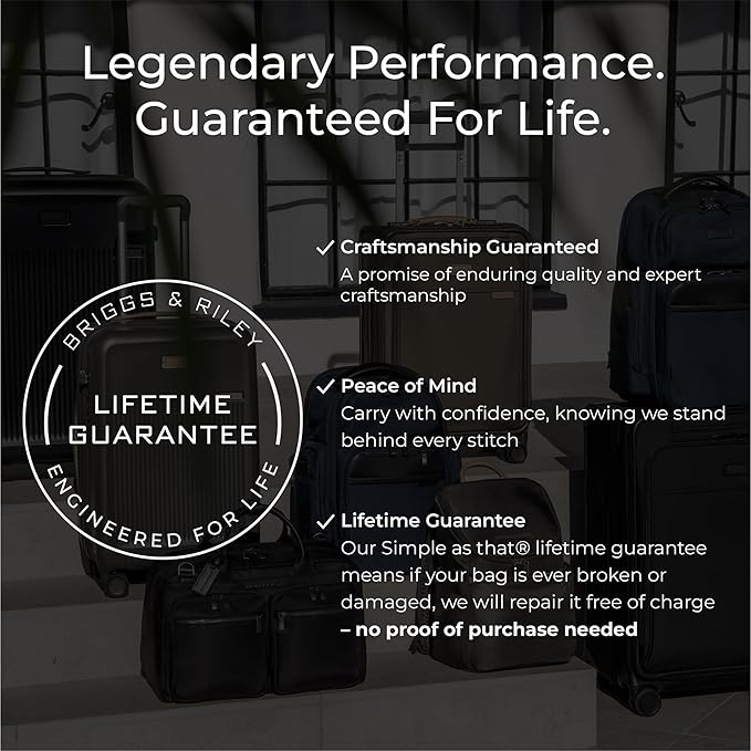 Briggs & Riley 29" Large Expandable Spinner - Checked Luggage for Travel, Suitcases with Wheels, Softside Rolling Bag for Men & Women, Self-Repairing Zipper - Baseline Collection, Steel Gray