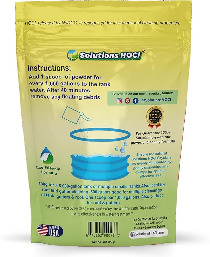 Cistern & Catchment Tank Cleaner - Super Cleans your Tank - Ensures Clean Water Storage (500 Gram - Treats 25,000 Gallons)