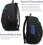 Boavan Laptop Backpack for men, 15.6 inch Laptop Bag with USB Port, Waterproof Travel Work Backpack Purse, Anti-Theft Teacher Nurse Doctor Casual Bookbags Office Business backpack，Deep Juniper Black