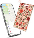Wallet Tracker Card (iOS Only), Rechargeable Bluetooth Smart Tracking for Apple Find My Compatible Anti Tracker for Men Women Slim Item Locator for Purse Passport Key Luggage Tag (1Pcs/Pink FLR)