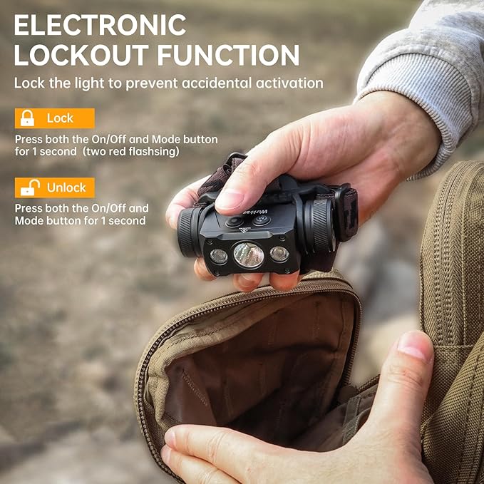 Wurkkos HD50 4000 Lumens Super Bright Headlamp, Head Lamp with Red Light Mode, High CRI, LED Headlamp with Magnetic Tailcap, Rechargeable Headlamps for Adults, Camping, Night Fishing, Hiking, IPX67