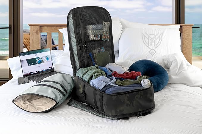 Xtreme Sight Line ~ Large Backpack ~ Removable Waterproof Faraday Sleeve ~ Fits up to a 16" Laptop ~ Heavy-Duty, Foam Padded & Multiple Large Compartments ~ 1000D Nylon/Spacer Mesh ~ Midnight MultiCam