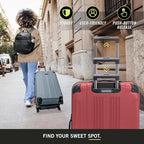 Kenneth Cole REACTION Out of Bounds Lightweight Hardshell 4-Wheel Spinner Luggage, Scarlet Red, 28-Inch Checked