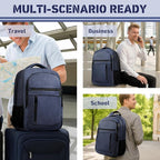 Travel Backpack, Extra Large 45L Travel Backpack for Men & Women, Expandable Laptop Bag, Water Resistant Computer Backpack Fits 18.4 Inch Laptop, Lightweight Daypack for Flight, Blue