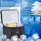 Insulated Soft Cooler Bag, Large Ice Coolers Soft Sided Ice Chest for Beach, Collapsible and Portable