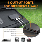 Foldable Solar Panel Charger 60W with 18V DC Output (11 Connectors) for 100W~350W Portable Power Stations Jackery/Rockpals/Flashfish/Enginstar, Portable Solar Generator for Outdoor Camping Van RV Trip