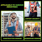 Hercicy 12 Pcs Reflective Vest High Visibility Safety Vests, Adjustable Bright Neon Lightweight Strap Gear (Orange)