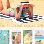 Exclusivo Mezcla 2 Pack Cotton Oversized 35x70 Inches Cabana Stripe Beach Towels, Super Absorbent Soft Plush Pool Bath Towel (Charcoal Grey)
