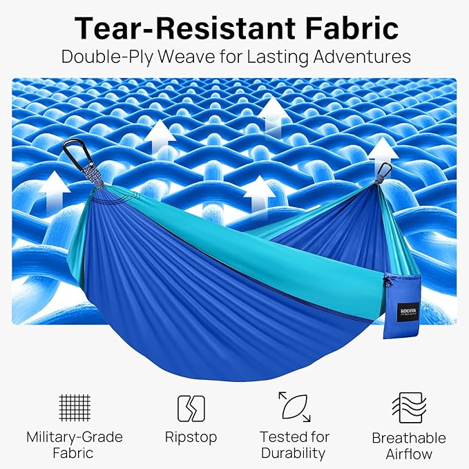 Kootek Camping Hammock, Portable Hammocks with Tree Straps & Attached Carry Bag, Camping Essentials Gear, Perfect for Outside Indoor Hiking Beach Backpack Travel