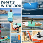 FBSPORT 11' Premium Stand Up Paddle Board, Yoga Board with Durable SUP Accessories & Carry Bag | Wide Stance, Surf Control, Non-Slip Deck, Leash, Paddle and Pump for Youth & Adult