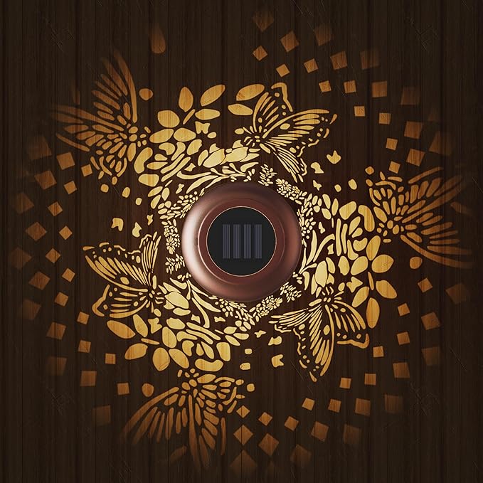 Waterproof Solar Lanterns - Butterfly & Rose Outdoor Lantern Gifts for Women Decorative Hanging LED Lights for Garden, Patio, Yard, Tabletop Auto On/Off Energy Efficient Warm Glow