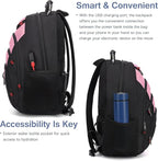 Boavan Laptop Backpack for men, 15.6 inch Laptop Bag with USB Port, Waterproof Travel Work Backpack Purse, Anti-Theft Teacher Nurse Doctor Casual Bookbags Office Business backpack，PinkBlack