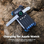 BLAVOR Solar Power Bank 20000mAh/74000mWh Built-in Cables, Wireless Charger for Apple Watch, 20W Fast Charging Battery Pack with USB C, Flashlight, Solar Charger for iPhone, iPad, iWatch, Samsung