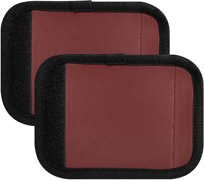 2 Pack Red-Brown Luggage Handle Wrap, Detachable Luggage Tag, Neoprene Suitcase Wrap with Comfort Grip & Bright Identifier for Suitcase, Travel Bag, Sports Bag