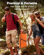 Camping Cooking Set - Camping Utensil Set Car Camping Cooking Essentials Gear for Camp Kitchen Cooking and Grilling, Stainless Steel & Silicone Ideal Gift for RV Tent Camper, Picnics, BBQs