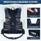 Maelstrom Hiking Backpack, 40L Waterproof Camping Daypack for Men and Women, Lightweight Travel Pack with Rain Cover-Blue