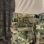 2-in-1 Micro Med Kit Med Pouch Tactical Mini First Aid Pouch Empty Small IFAK Pouch Compact Med Pouch EDC Bag with Tourniquet Holder |MOLLE Belt IFAK Micro Trauma Kit Pouch