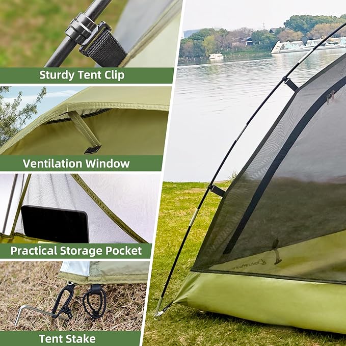 Clostnature Vault Camping Tent with Porch - Waterproof 2 Person Tent for Camping, Easy Setup Lightweight Two Person Shelter for Hiking, Backpacking, Family, Outdoor