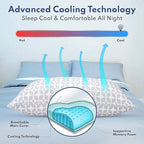 BLISSY Adjustable Memory Foam Pillow with Cooling Technology (King Size) - Oeko-TEX & CertiPUR-US