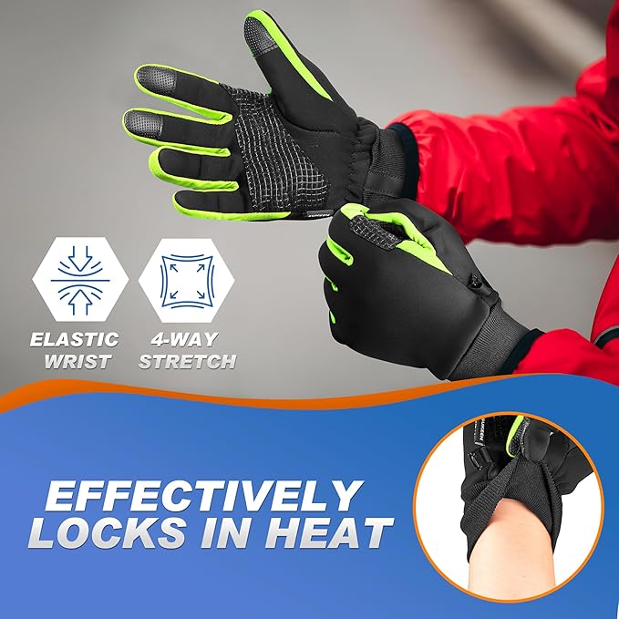 Sukeen Winter Gloves Men Women, Touchscreen Anti-Slip Warm Mens Gloves for Running Driving Cycling Hiking Biking Outdoor