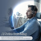 (2025 Upgraded) Wireless Headset with Mic for Work, Bluetooth Headset with Noise Canceling Microphone with Dongle, Charging Base & Mic Mute, Wireless Headphones for Work from Home/PC/Computer